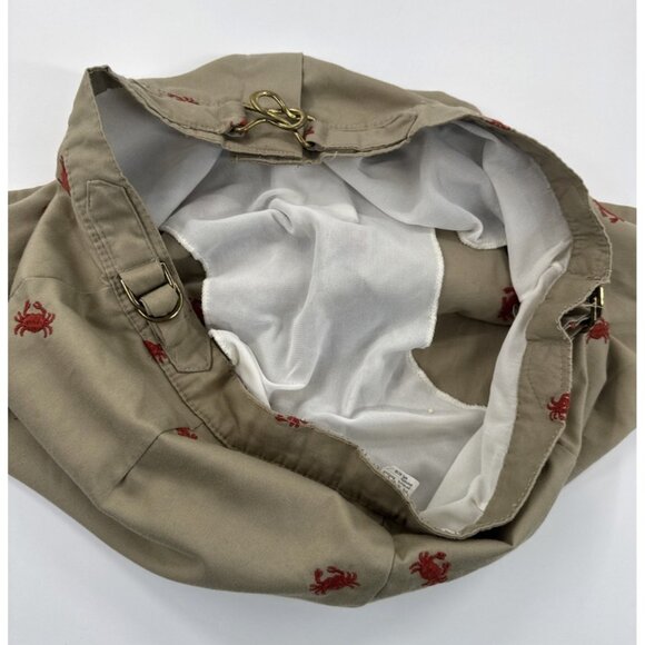 Vintage 1980s Lord Jeff Shorts Mens 36 Tan Embroidered Crabs Brief Liner Hippie - Picture 2 of 12